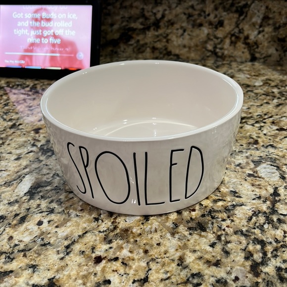 Rae Dunn Dog Rae Dunn Large Ceramic Dog Bowl Spoiled 8 Poshmark